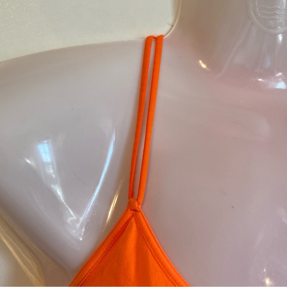 Bebe Sport Orange Mesh Activewear Tank Top M/L - Picture 8 of 16